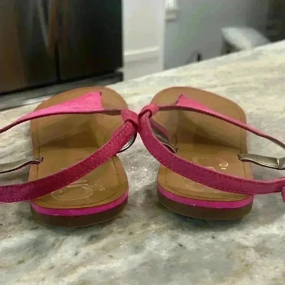 Circus by Sam Edelman sandals thong style hot pink suede. Size 9.5M - Picture 4 of 10